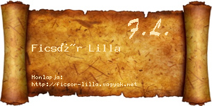 Ficsór Lilla névjegykártya